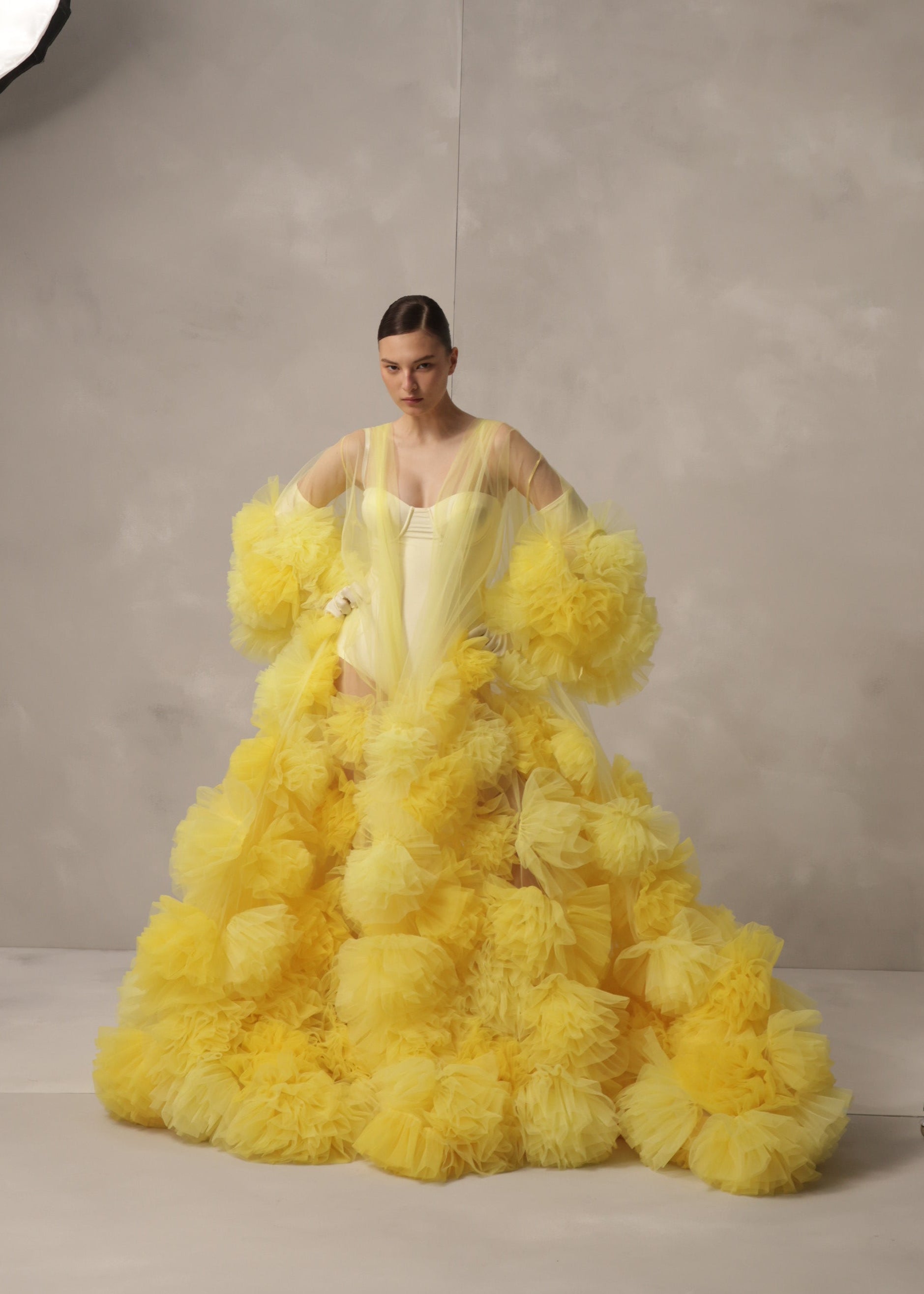 Golden Dandelion couture cape