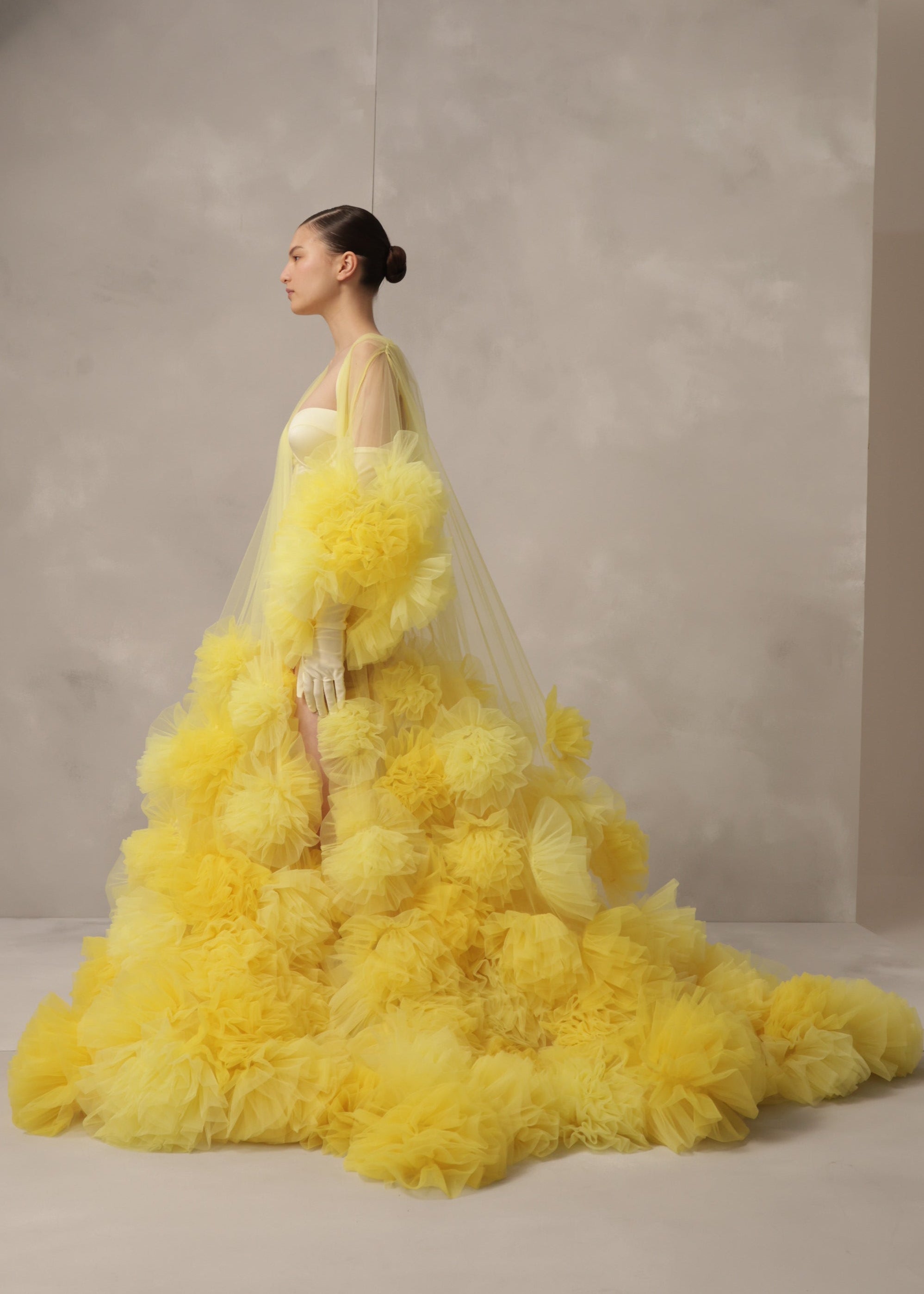 Golden Dandelion couture cape