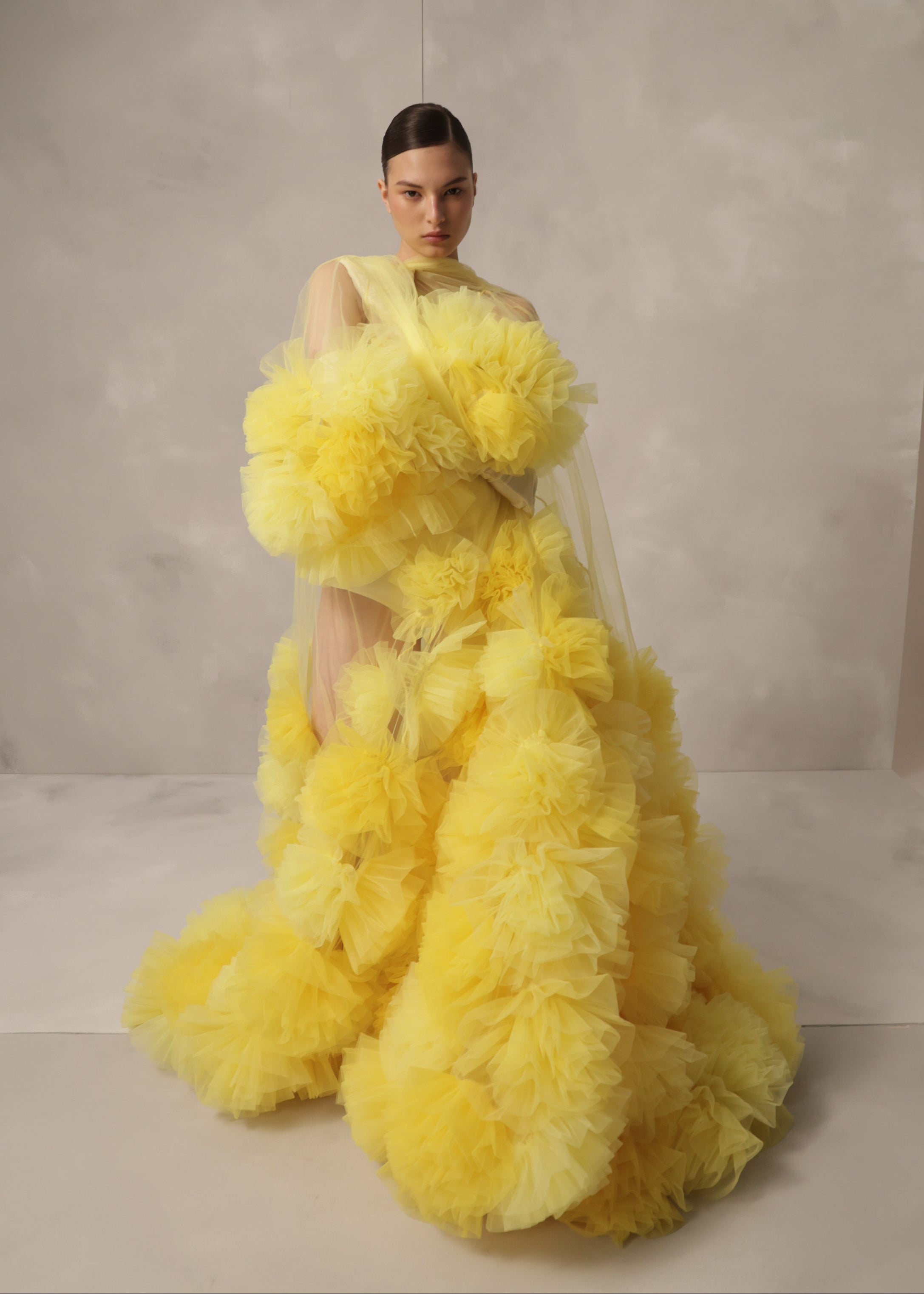 Golden Dandelion couture cape