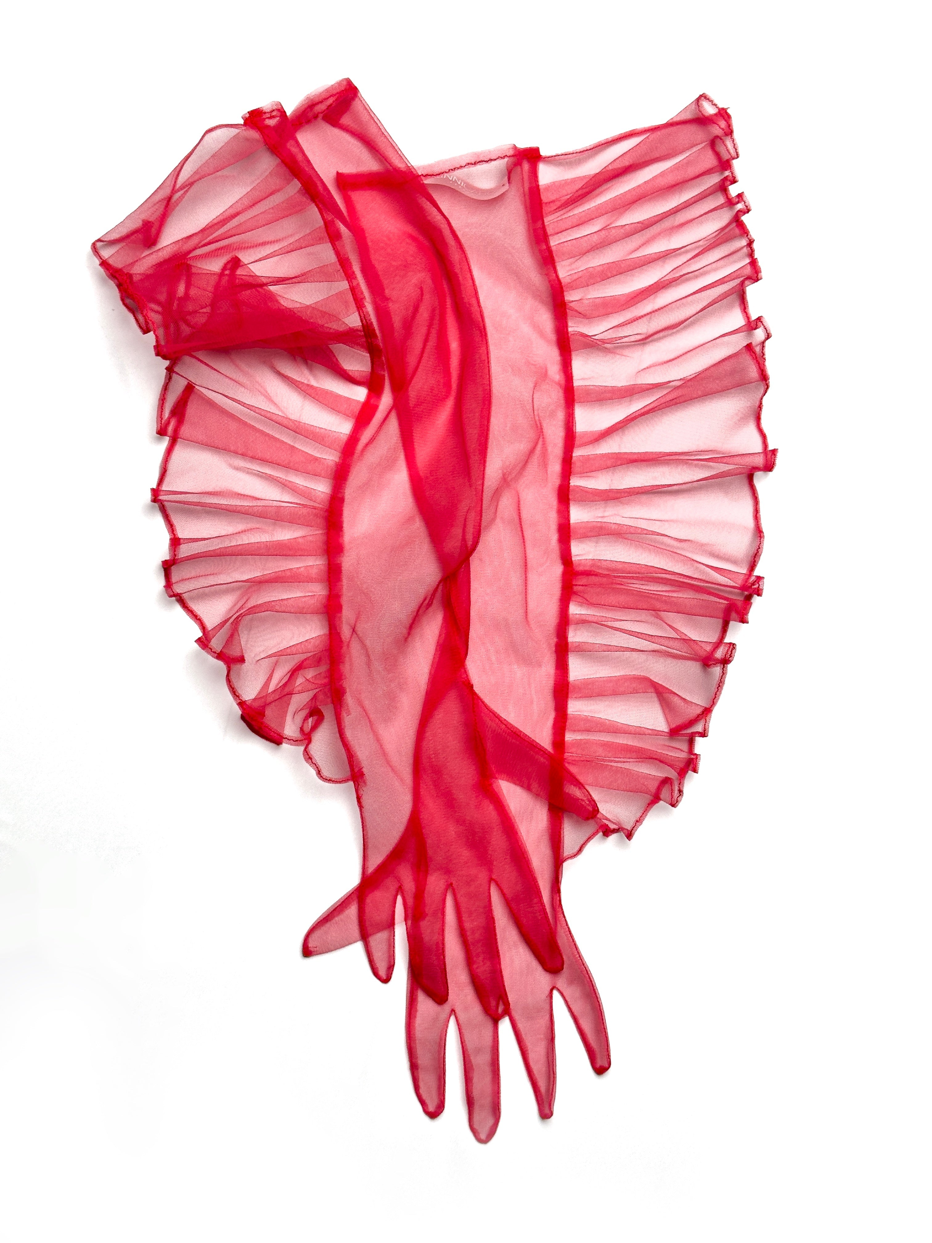 قفازات من التول مزينة بكشكشة