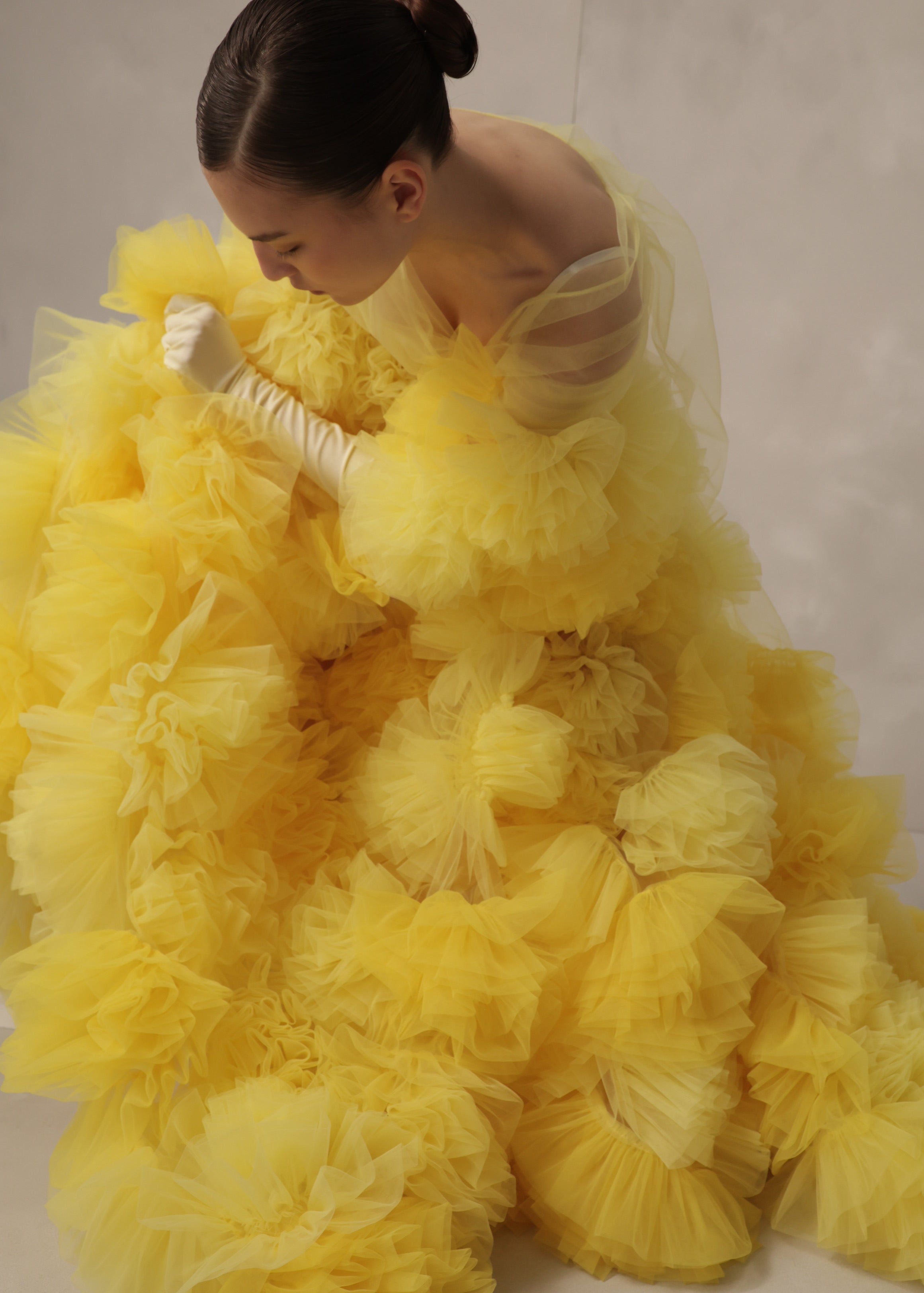 Golden Dandelion couture cape