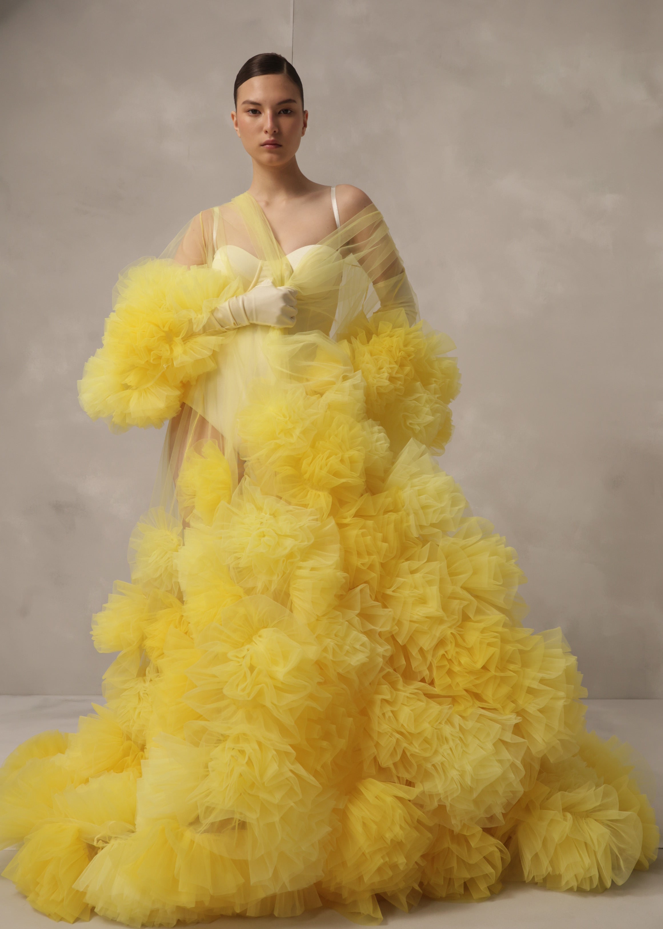 Golden Dandelion couture cape